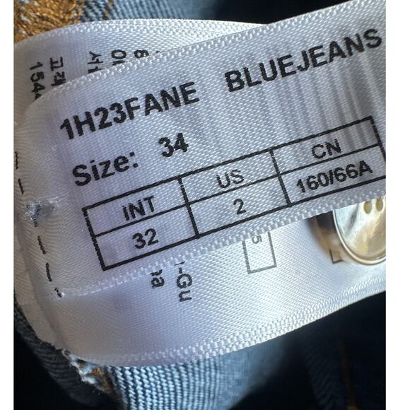 BASH Womens Jumpsuit Denim Dark Wash Belted Bohemian Casual Straight Leg 34 US 2 - Picture 8 of 14